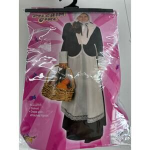 Pilgrim Girl Halloween Costume Thanksgiving School Play Dress Up M 8-10 Girls
